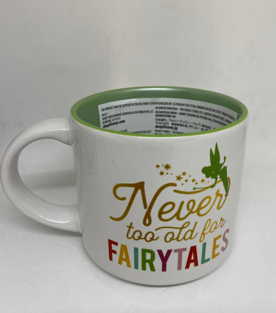 Disney Parks Tinker Bell Never Too Old For Fairytales Ceramic Coffee Mug New