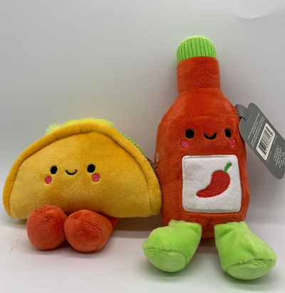 Hallmark Valentine Better Together Taco and Hot Sauce Magnetic Plush New W Tag