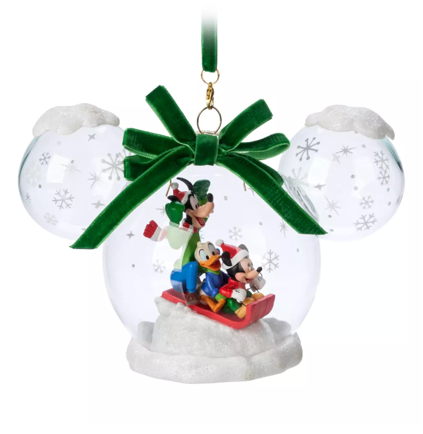 Disney Sketchbook Mickey and Friends Glass Dome Christmas Ornament New with Tag