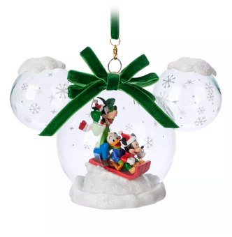 Disney Sketchbook Mickey and Friends Glass Dome Christmas Ornament New with Tag
