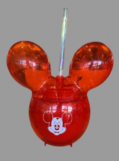 Disney Parks Mickey Wares Red Balloon Sipper Cup With Straw New