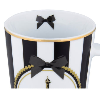 Disney Parks Epcot Paris Eiffel and Bow Tall Latte Mug New