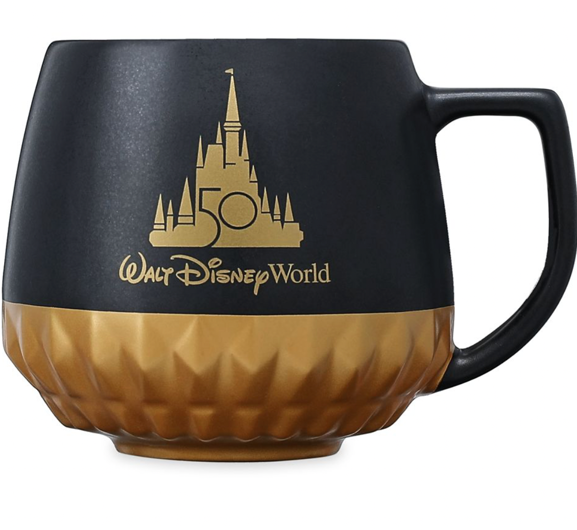 Disney Walt Disney World 50th Anniversary Luxe Logo Gold Starbucks Coffee Mug New