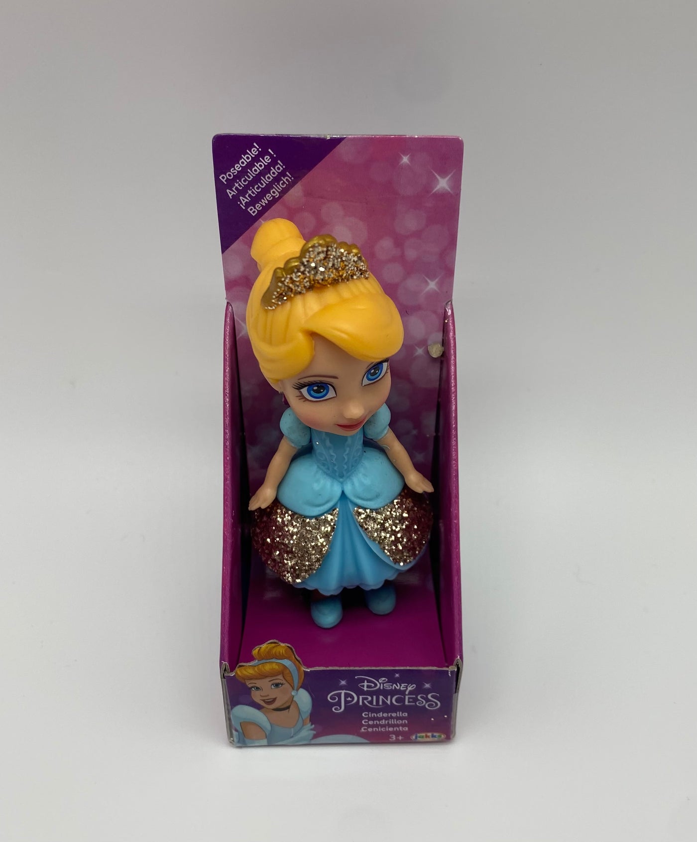Disney Princess Cinderella Mini Gold Glitter Toddler Doll New with Box