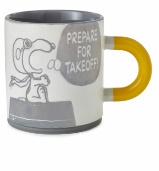 Peanuts Flying Ace Snoopy Prepare for Takeoff! Z Coffee Mug 15 oz New