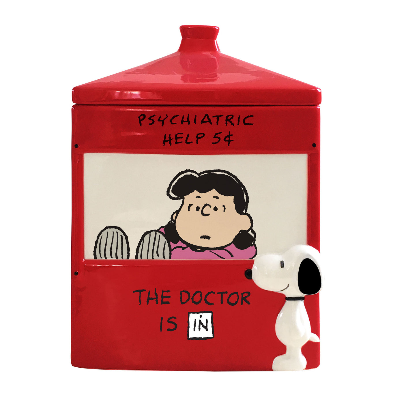 Department 56 Peanuts Lucy and Snoopy the Dr. is in Cookie Jar New with Box