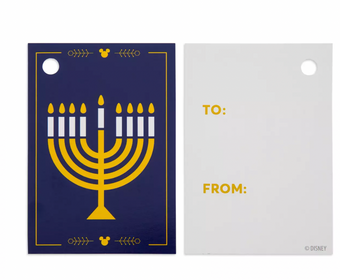 Disney Mickey Hanukkah Gift Tag Set Holiday New with Card