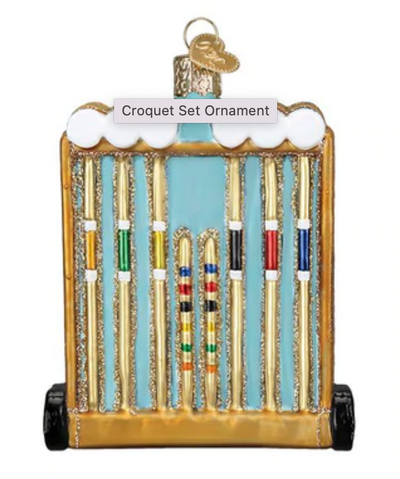 Old World Christmas Croquet Set Glass Christmas Ornament New With Box