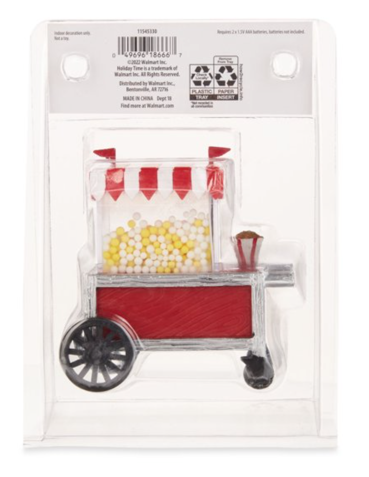 Holiday Time Popcorn Stand Christmas Figurine New With Box