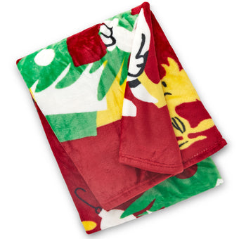 Hallmark Peanuts Snoopy and Woodstock Decorating the Tree Throw Blanket 50x60