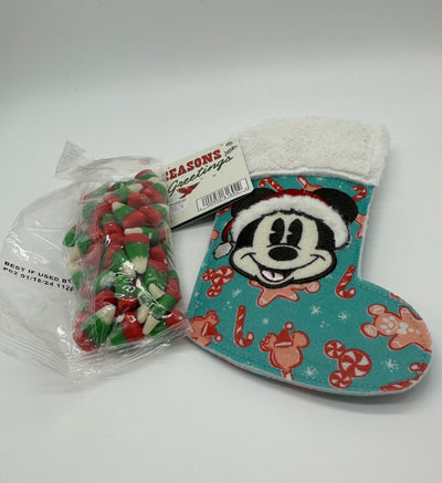 Disney Parks Holiday Candy Corn with Mickey Mini Christmas Stocking New with Tag