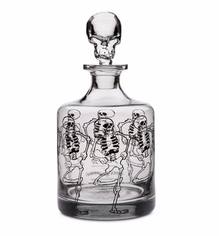 Disney Halloween Mickey A Silly Symphony The Skeleton Dance Glass Carafe New