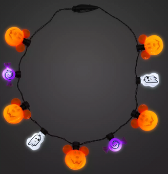 Disney Halloween Mickey Jack-o'-Lanterns ghosts Candy Light Up Necklace New