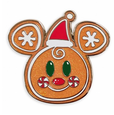 Disney Parks Mickey Mouse Gingerbread Christmas Holiday Pin New with Card