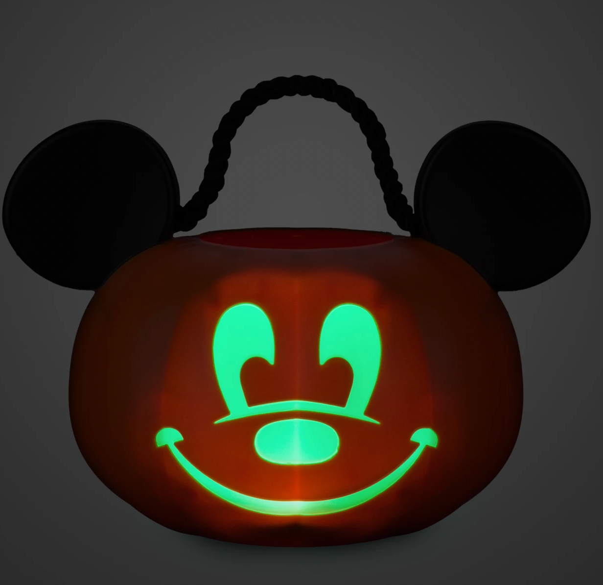Disney Halloween Mickey Jack-o'-Lantern Pumpkin Light Up Treat Bucket New Tag