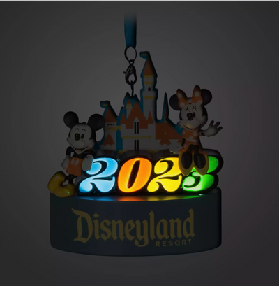 Disney Disneyland 2023 Mickey and Minnie Light-Up Christmas Ornament New w Tag