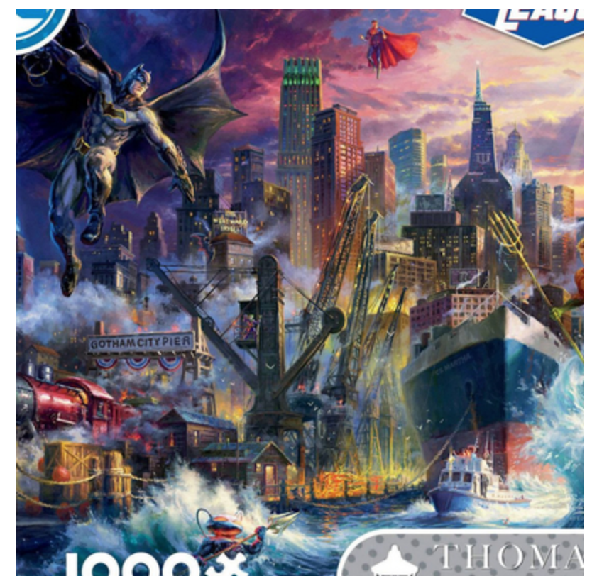 Dc Comics Thomas Kindade Showdown at Gotham Jigsaw Puzzle 1000 Pcs Puzzle New