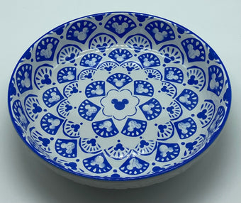 Disney Parks Homestead Blue Mickey Icons 34oz Bowl Plate New