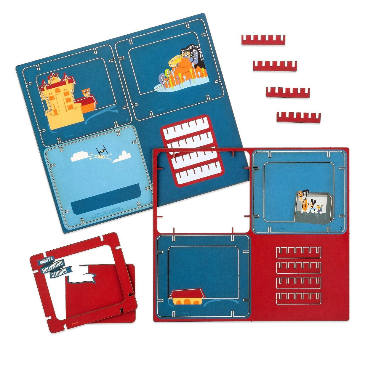 Disney Parks Hollywood Studios Goofy Mickey Donald Paper 3D Diorama Set New