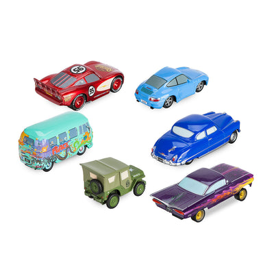 Disney Mack Friction Motor Hauler Truck Plus Six Pullback Cars Set New