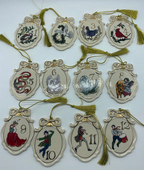 Lenox Twelve Days of Christmas Ceramic Ornament Popular Songs New with Box
