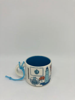 Starbucks Coffee Been There Massachusetts Ceramic Ornament Espresso Mug New Box