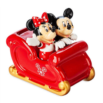 Disney Store Mickey and Minnie Holiday Salt and Pepper Shaker Set New with Box