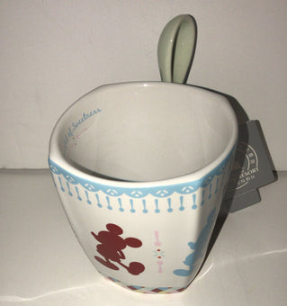 Disney Parks Shanghai Mickey Minnie Spoonful of Sweetness w Spoon Coffee Mug New
