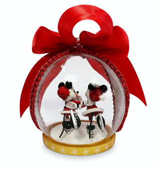 Disney Parks Mickey and Minnie Skating Ball Christmas Ornament New with Tag