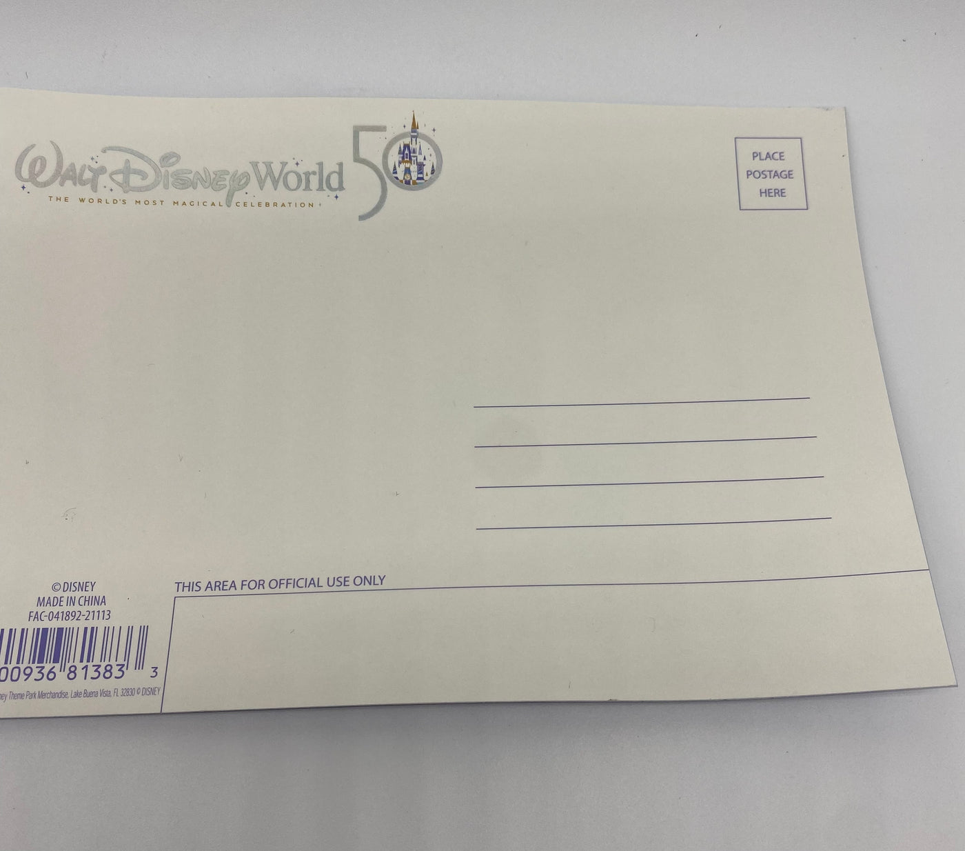 Disney WDW 50th Magical Celebration Mickey Lenticular Postcard New
