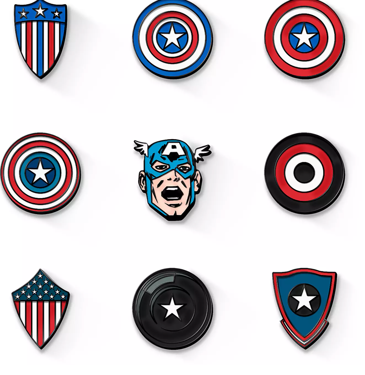 Disney D23 Exclusive 80th Marvel's Captain America Pin Set Limited Edition New