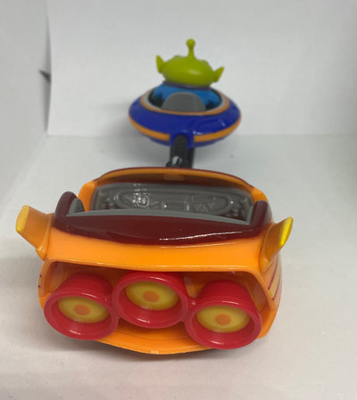 Disney Toy Story Land Alien Swirling Saucers Ride Pull Toy Blue and Orange New