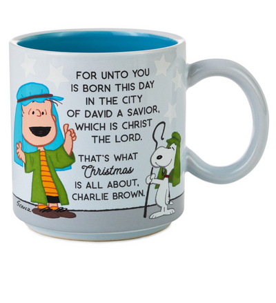 Hallmark Christmas Peanuts Snoopy Linus Nativity Speech Ceramic Coffee Mug New
