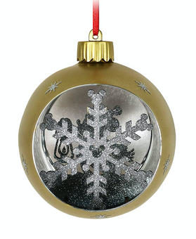 Disney Parks Mickey Light-Up Glass Ball Christmas Ornament New with Tag