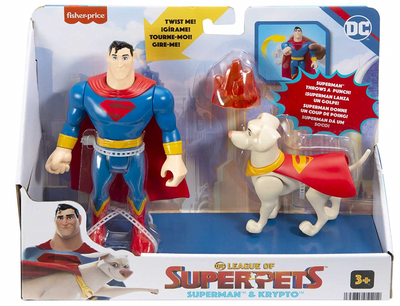 FisherPrice DC League of SuperPets Superman & Krypto set of 2 Poseable Figures