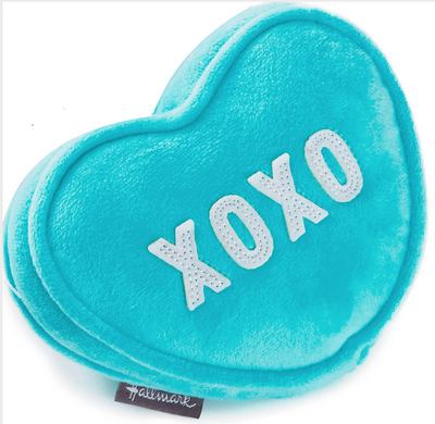 Hallmark Valentine Love XOXO Candy Heart Blue Plush With Pocket New with Tag