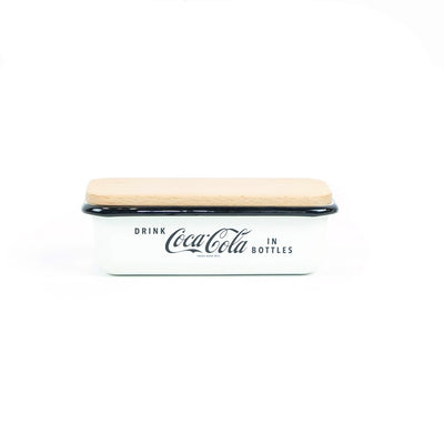 Authentic Coca-Cola Coke Enamelware Butter Dish New