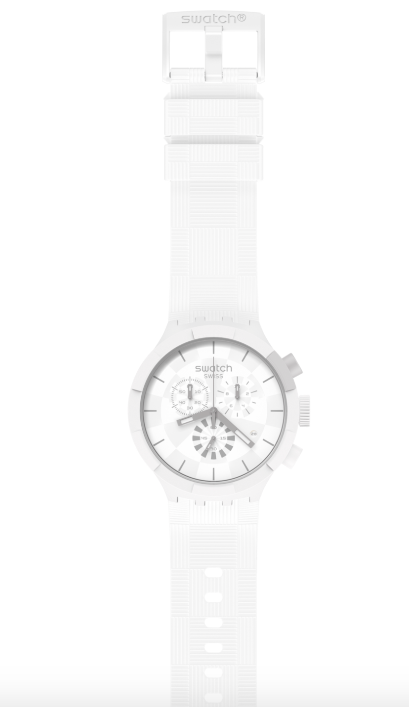 Swatch Monthly Drops Collection Big Bold Chequered White Watch New with Box