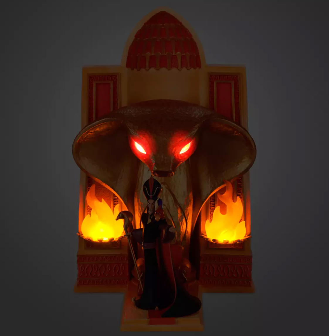 Disney Parks Aladdin Jafar with Iago Light-Up Figure New with Box