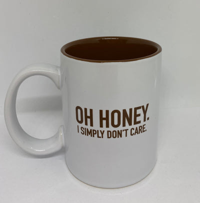M&M's World Brown Silhouette Oh Honey I Simply Don't Care Coffee Mug New