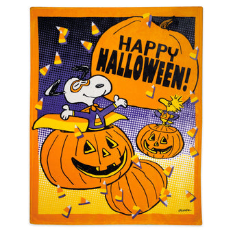 Hallmark Peanuts Snoopy and Woodstock Happy Halloween Throw Blanket New with Tag