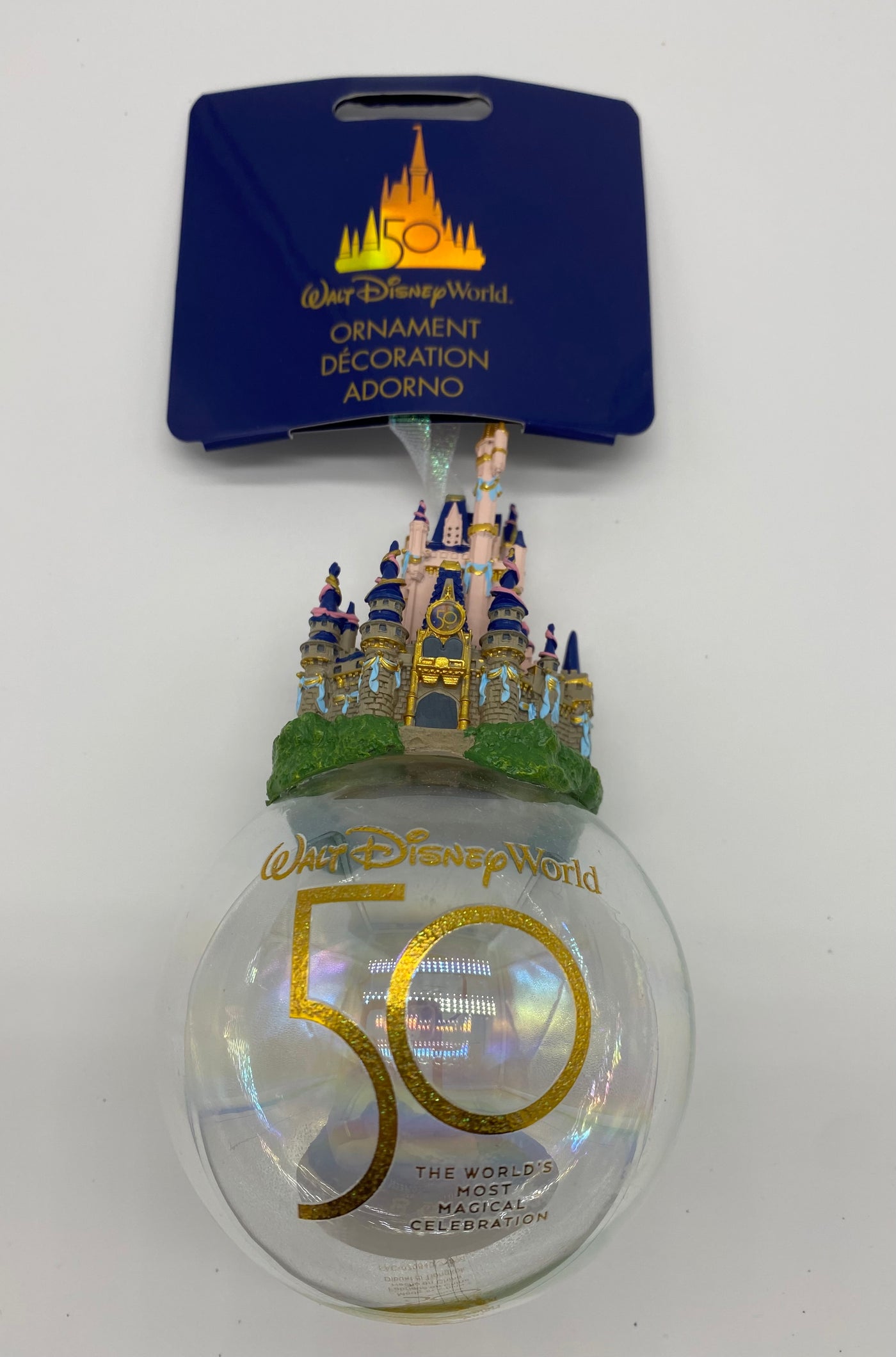 Disney WDW 50th Most Magical Celebration Castle Ball Christmas Ornament New