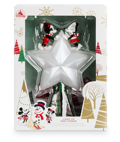 Disney Store Mickey and Minnie Light-Up Holiday Christmas Tree Topper New Box