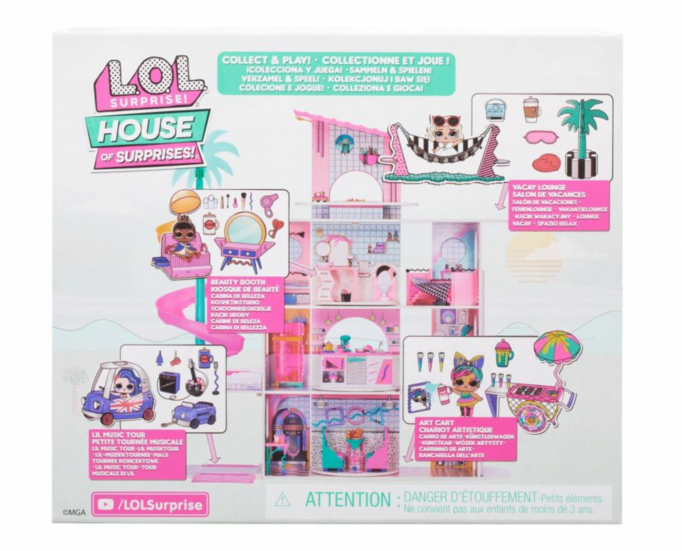 LOL Surprise Vacay Lounge Playset with Leading Baby Collectible Doll 8 Surprises