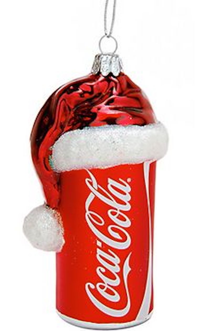 Authentic Coca Cola Coke Can With Santa Hat Christmas Ornament New with Box