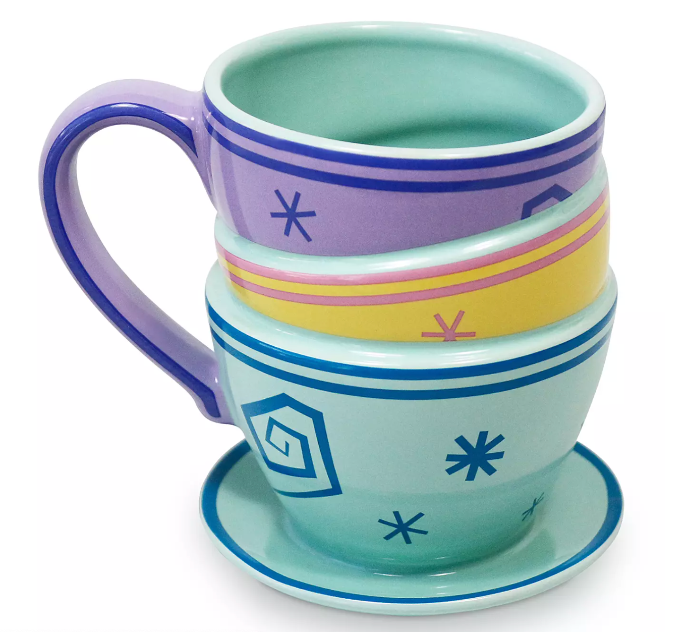 Disney Alice in Wonderland Mad Tea Party Triple Stackable Mug Cup New