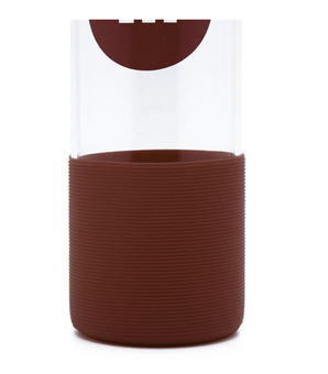 M&M's World Brown Character Water Glass Bottle with Silicone Bottom New