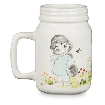 Disney Animators' Collection Mason Jar Ceramic Mug Jasmine Cinderella Belle New