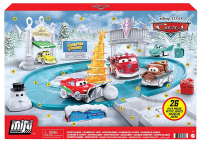 Disney Cars Pixar Mini Racers Advent Calendar Track Set McQueen Mater Mack New