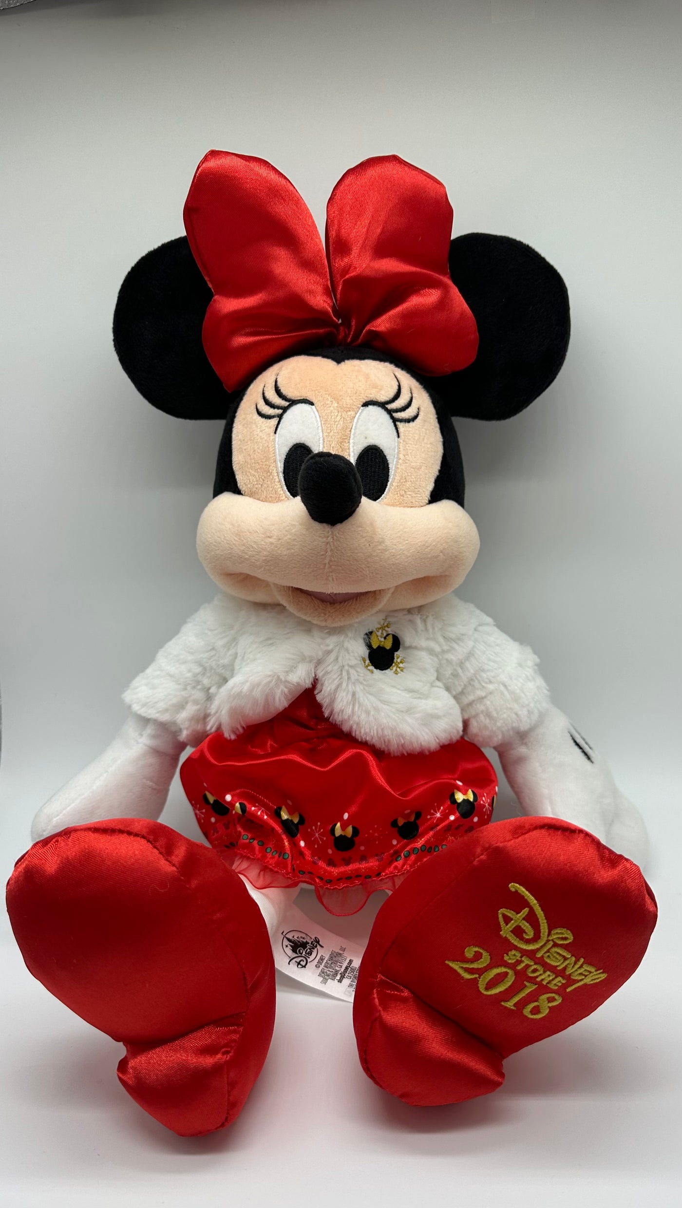 Disney Store Authentic 2018 Christmas Minnie Winter Dress Plush New wi I Love Characters Disney Store Authentic 2018 Christmas Minnie Winter Dress Plush New wi I Love Characters
